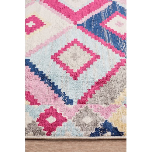 Network Rugs Multi-coloured Pastel Boho Geometric Rug