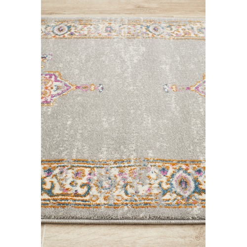 Grey Oriental Vintage Look Runner