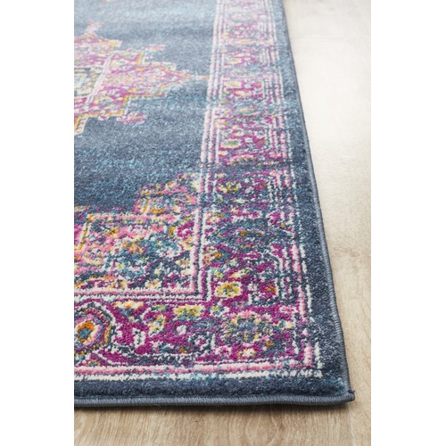 Navy & Fuchsia Oriental Vintage Look Runner