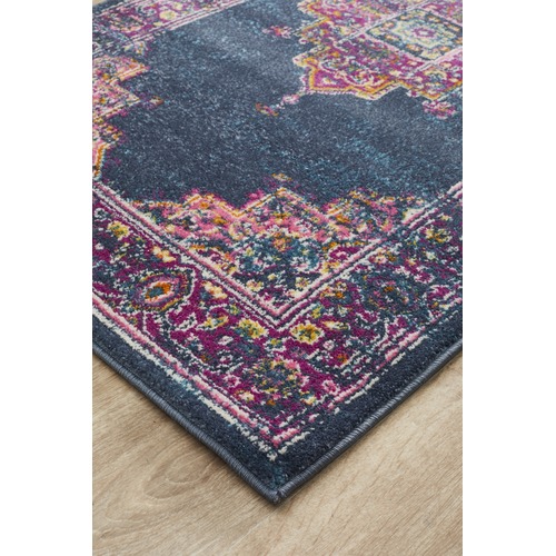 Navy & Fuchsia Oriental Vintage Look Runner