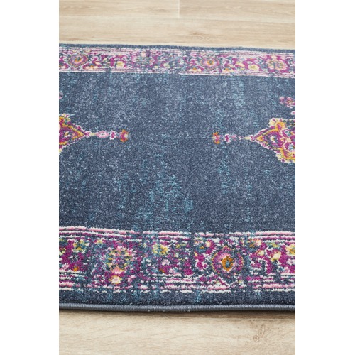 Navy & Fuchsia Oriental Vintage Look Runner
