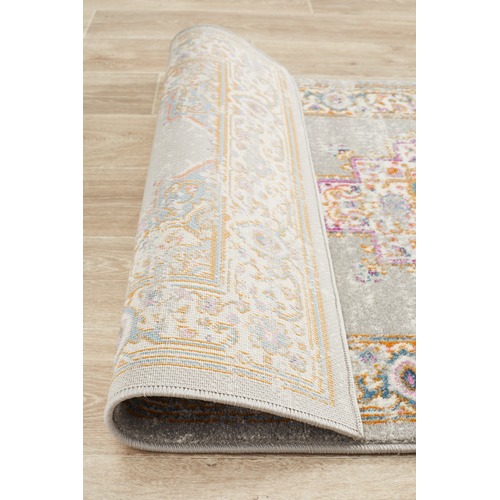 Grey Oriental Vintage Look Runner