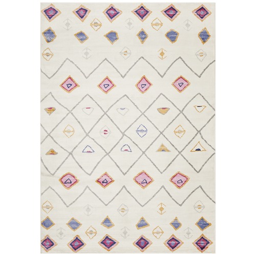 Network Ivory & Pastel Boho Tribal Rug | Temple & Webster