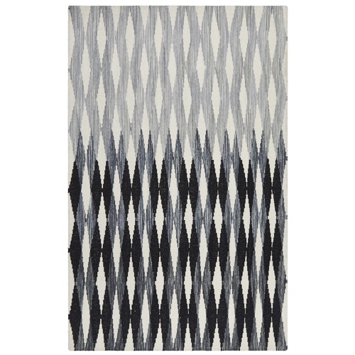 Lennie Black & Blue Hand Woven Wool Reversible Rug