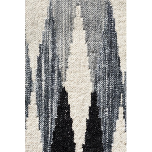 Lennie Black & Blue Hand Woven Wool Reversible Rug