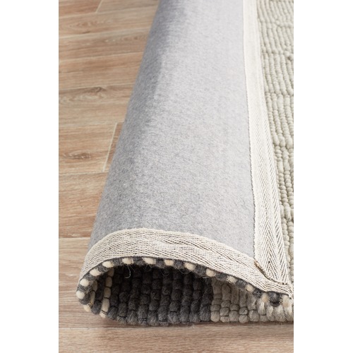 Network Rugs Jerrold Grey Hand Woven Flatweave Wool & Viscose Rug