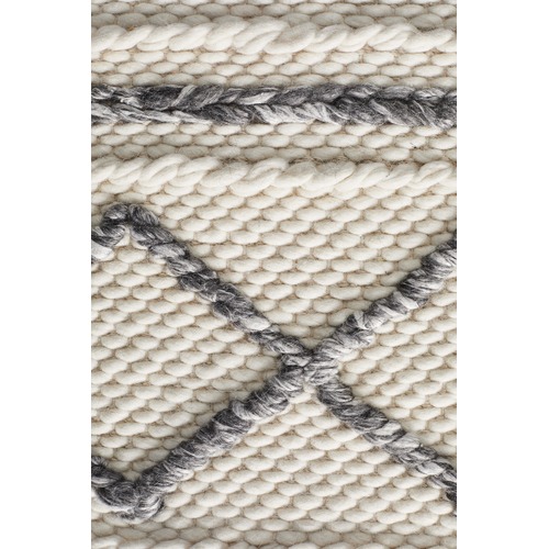 Network Rugs Emilee Natural White Hand Woven Flatweave Wool & Viscose
