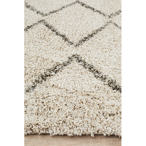 Natural Tan & Brown Buchra Fringed Rug