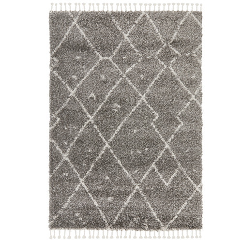 Pebble Grey Samira Fringed Rug