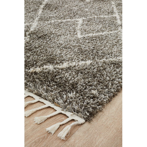 Pebble Grey Samira Fringed Rug
