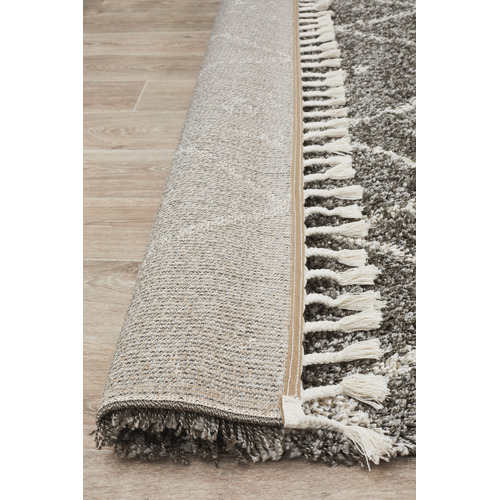 Pebble Grey Samira Fringed Rug