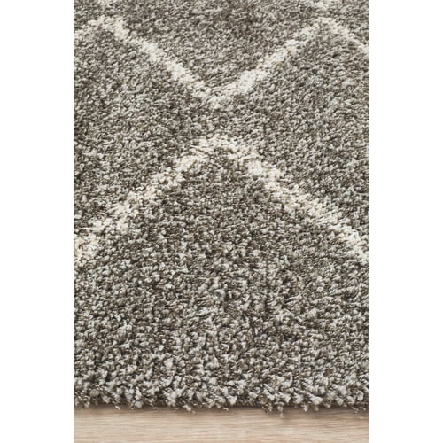 Pebble Grey Buchra Fringed Rug