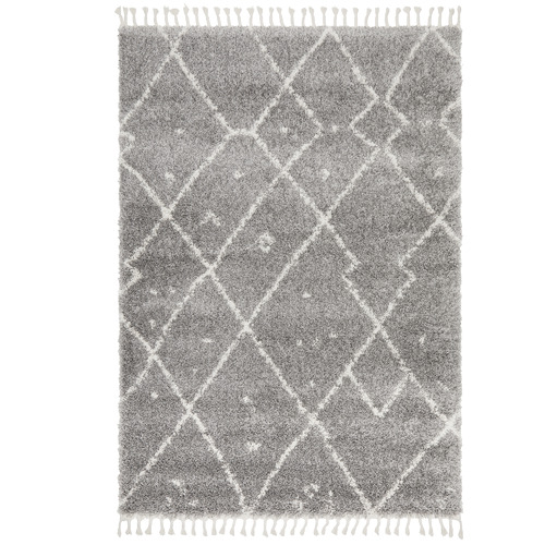 Silver & Ivory Samira Fringed Rug