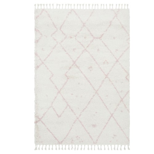 Ivory & Pink Samira Fringed Rug