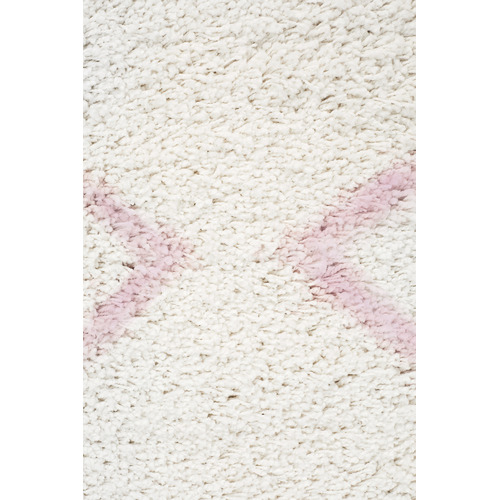 Ivory & Pink Buchra Fringed Rug