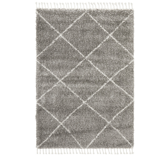 Pebble Grey Nahla Fringed Rug