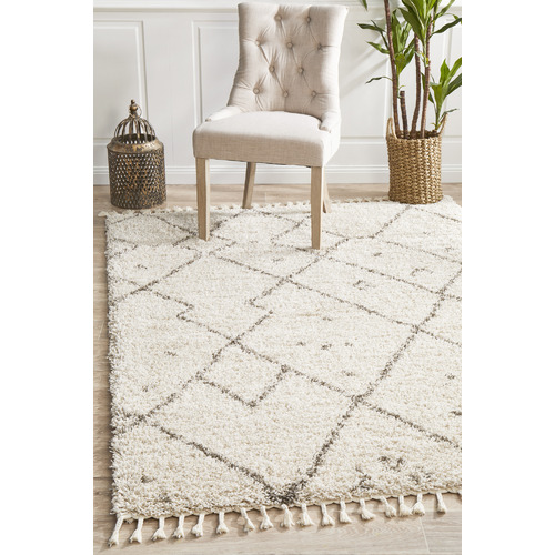 Natural Tan & Brown Samira Fringed Rug