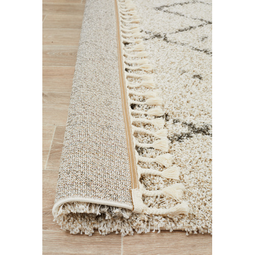 Natural Tan & Brown Samira Fringed Rug