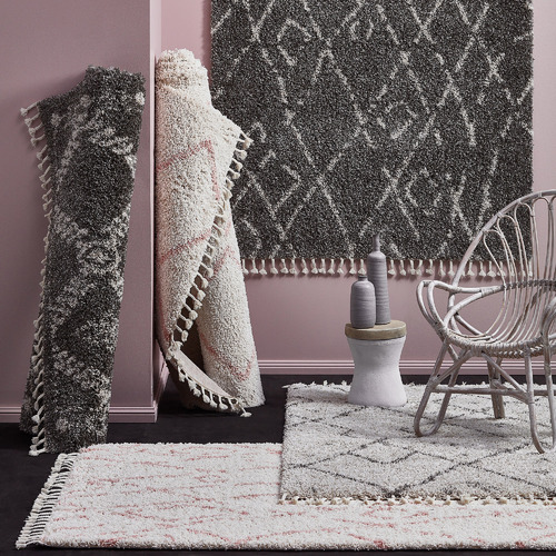 Pebble Grey Zohra Fringed Rug
