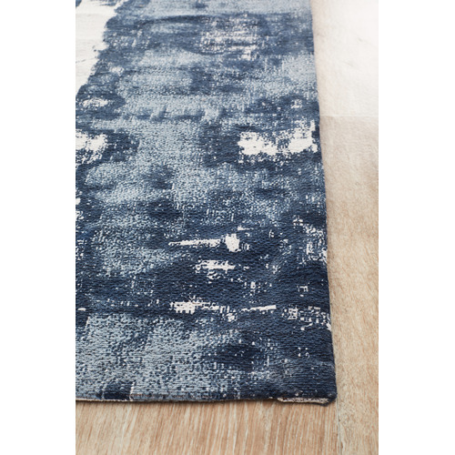 Denim Blue Matisse Jacquard Cotton & Chenille Rug