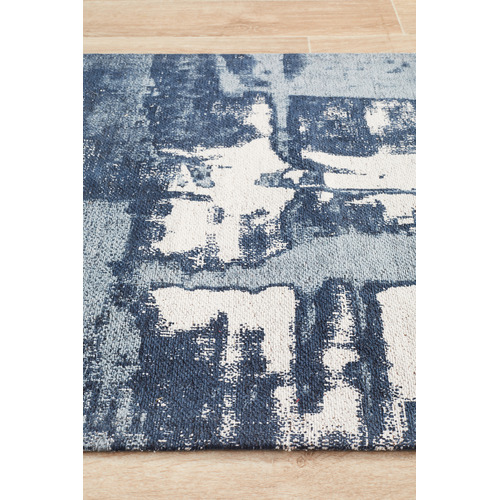 Denim Blue Matisse Jacquard Cotton & Chenille Rug