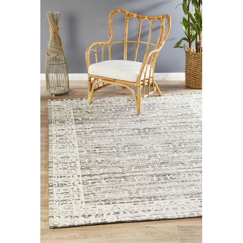 Silver Duchamps Jacquard Cotton & Chenille Rug