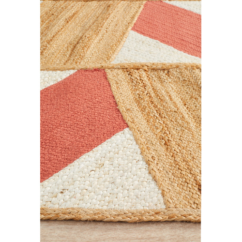 Coral Prism Jute & Cotton Flat Weave Rug