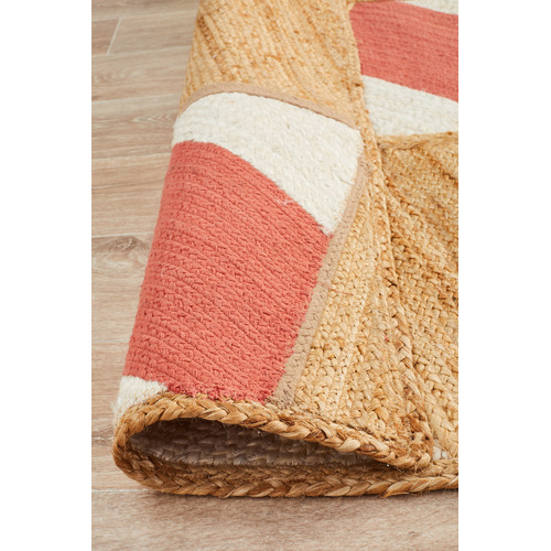 Coral Prism Jute & Cotton Flat Weave Rug