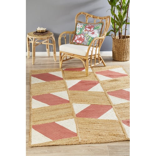 Coral Prism Jute & Cotton Flat Weave Rug