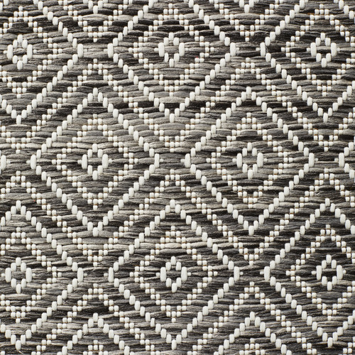 Charcoal Grey Diamond Flat-Woven Rug