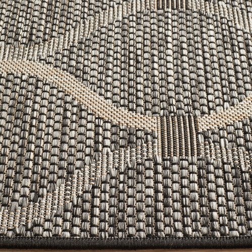Black & Natural Trellis Flat-Woven Rug