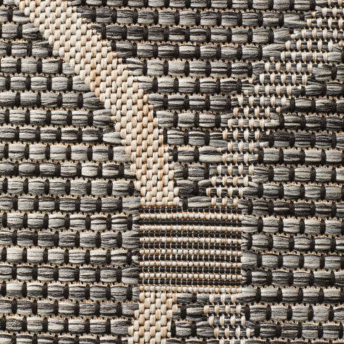 Black & Natural Trellis Flat-Woven Rug