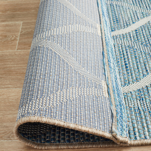 Blue & Natural Trellis Flat-Woven Rug