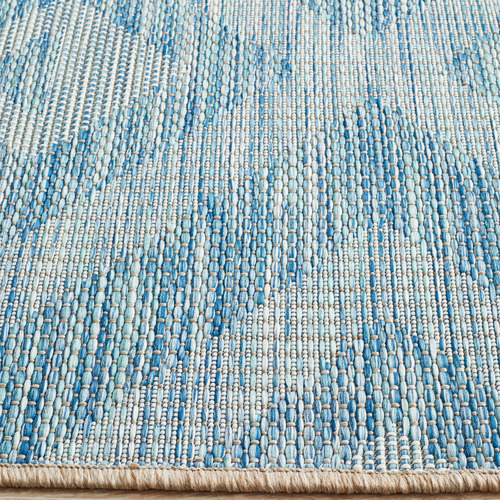 Blue & Natural Diamonds Flat-Woven Rug