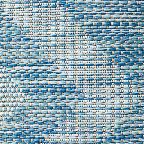 Blue & Natural Diamonds Flat-Woven Rug