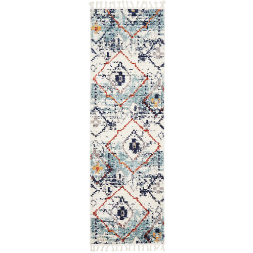 Blue Plush Moroccan Runner