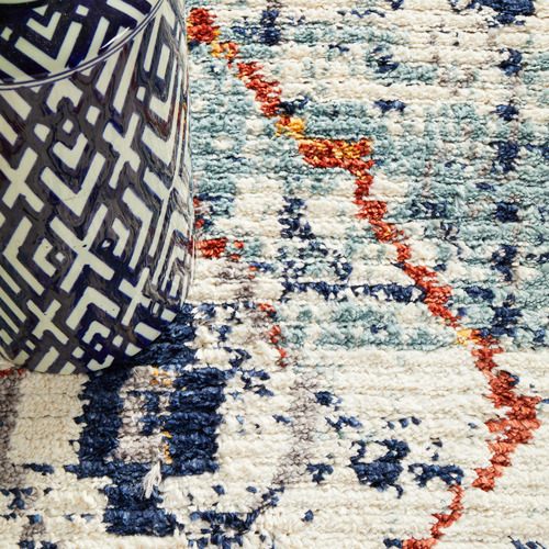Blue Plush Moroccan Runner