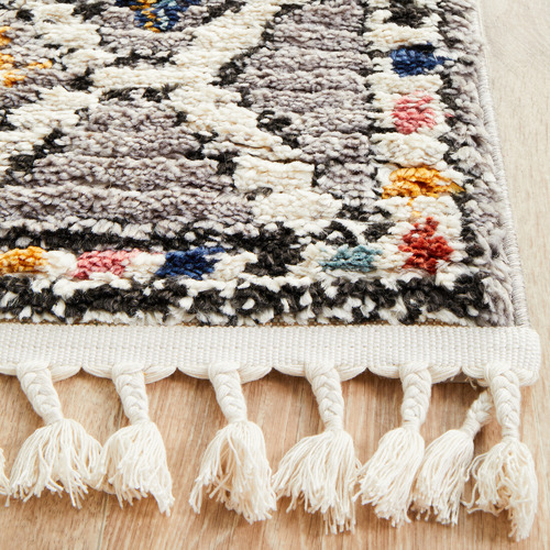 Grey Plush Moroccan Runner