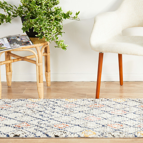 White Diamond Plush Moroccan Runner