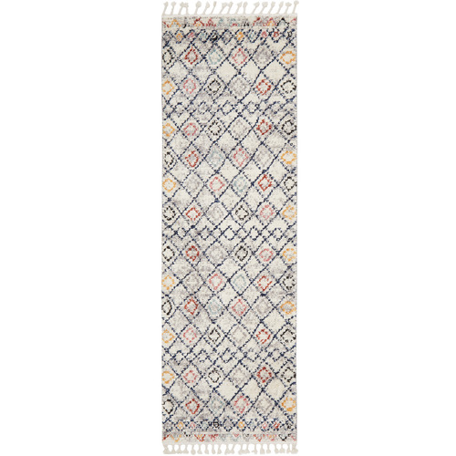 White Diamond Plush Moroccan Runner