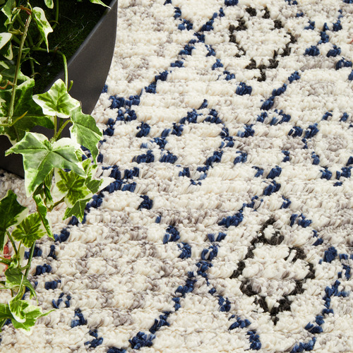 White Diamond Plush Moroccan Runner