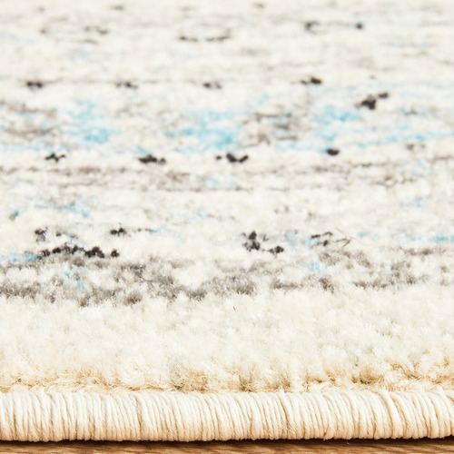 Network Rugs White & Blue Transitional Distressed Round Rug Temple & ster