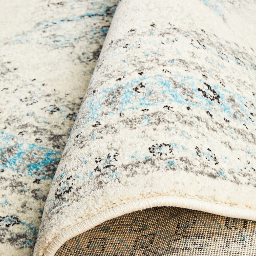 Network Rugs White & Blue Transitional Distressed Runner | Temple & Webster