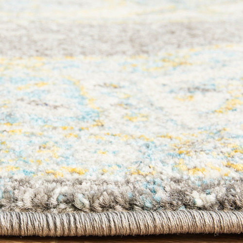 Grey Transitional Distressed Round Rug