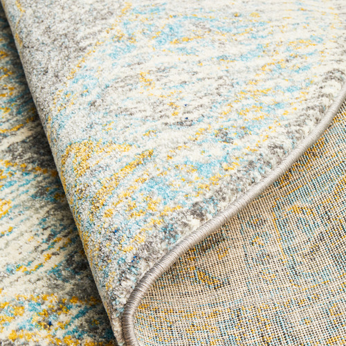 Grey Transitional Distressed Round Rug