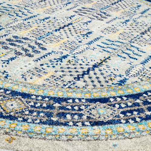Network Rugs Blue Transitional Distressed Round Rug Temple & ster
