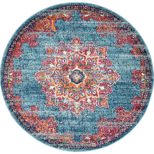 Network Marine Transitional Distressed Round Rug Temple & ster
