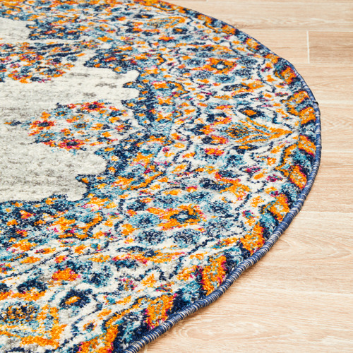 Network Rugs Bone Transitional Distressed Round Rug Temple & ster