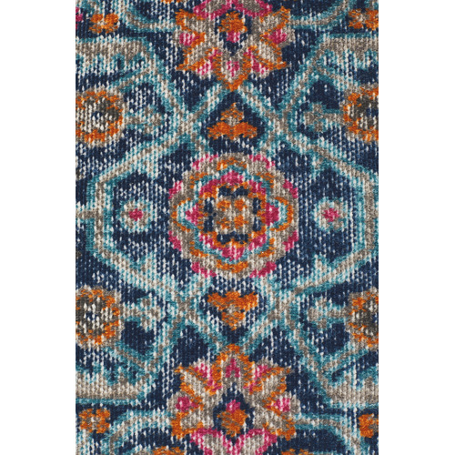 Blue Power Loomed Cotton Blend Rug