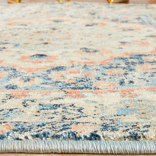 Navy & Cream Traditional Power Loomed Runner